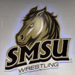 Metal-Sign-SMSU-Wrestling-lighted